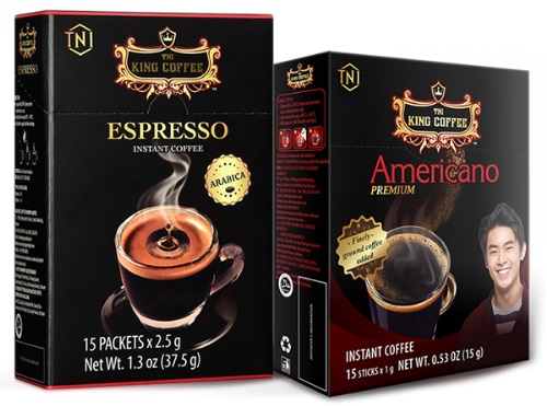 Hai sản phẩm chào đón World Cup của King Coffee gồm Espresso và Americano